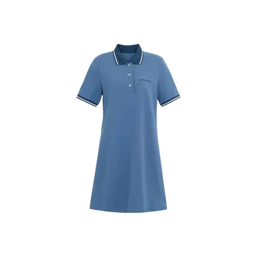 COACH SS24 Short Sleeved Dress Women's Sky Blue