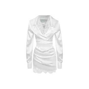 AFGGD Long Sleeved Dress Women's White