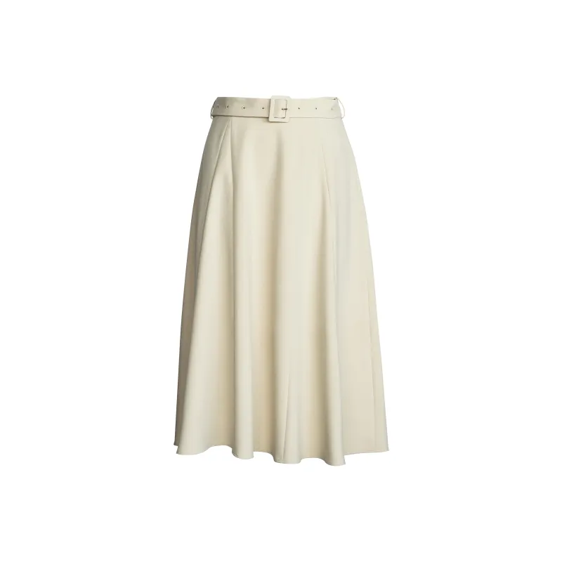 ROEYSHOUSE Casual Long Skirts Women's Beige Yellow-0