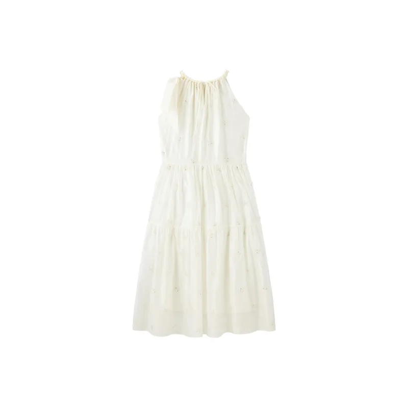 LEDIN Sleeveless Dress Women's Cream Beige-0