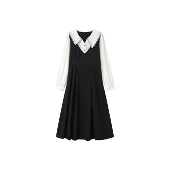 GULIANFEI Long Sleeved Dresses Women's Black & White