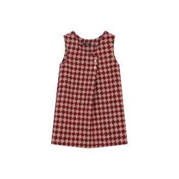 ELF SACK Sleeveless Dress Women's Red White