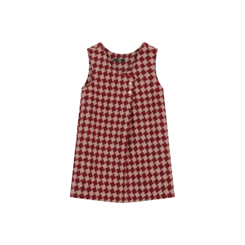 ELF SACK Sleeveless Dress Women's Red White-0