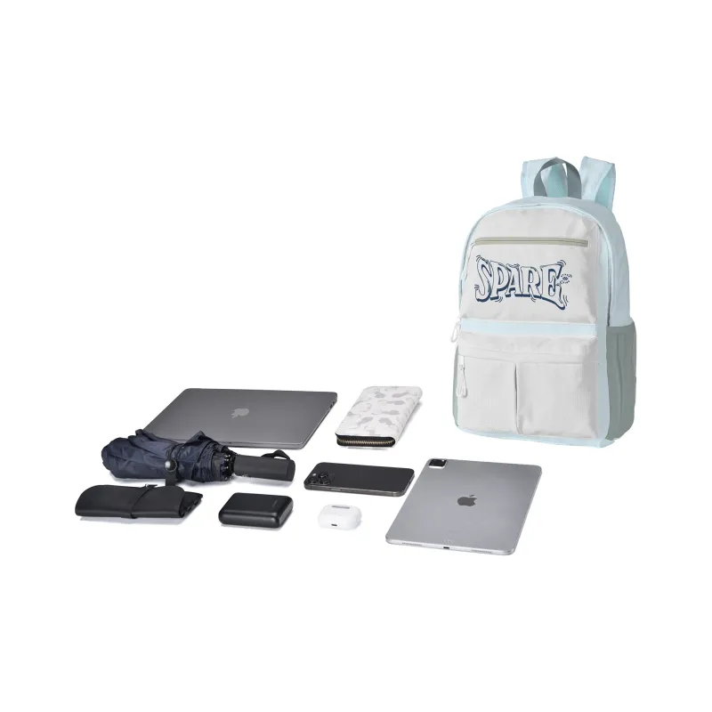 FINITE LOOP Polyester Backpack Unisex Pearl White-7