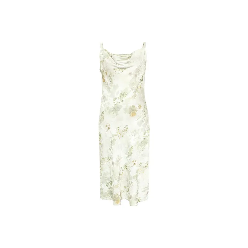 BBLLUUEE Slip Dress Women's Light Grass Green-0