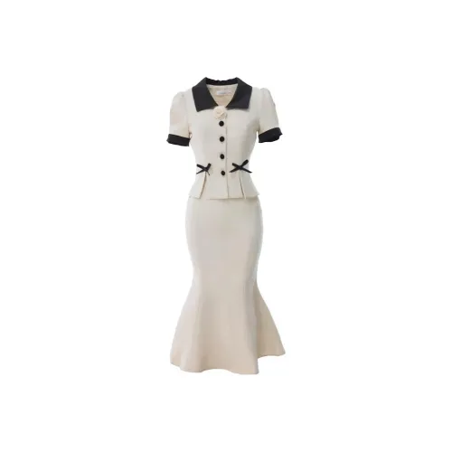 BETTER BING Two Piece Skirt Sets Women's Light Apricot