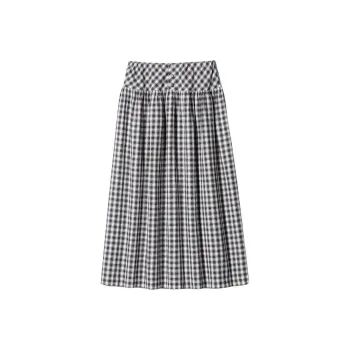 Ines De La Fressange X UNIQLO X Ines De La Fressange Casual Long Skirts Women's Dark Gray