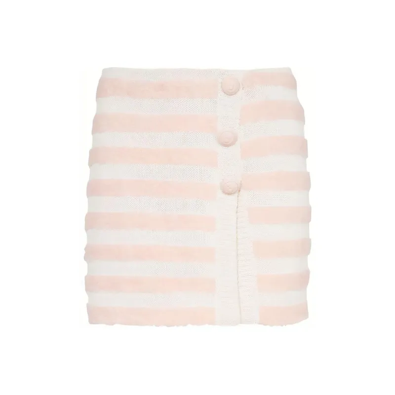 BALMAIN Short Striped Tweed Skirt-0