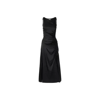 GANNI Satin Gathered Dress