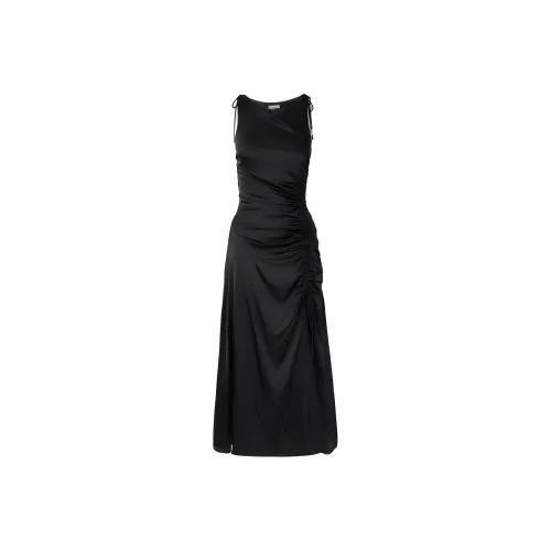 GANNI Satin Gathered Dress