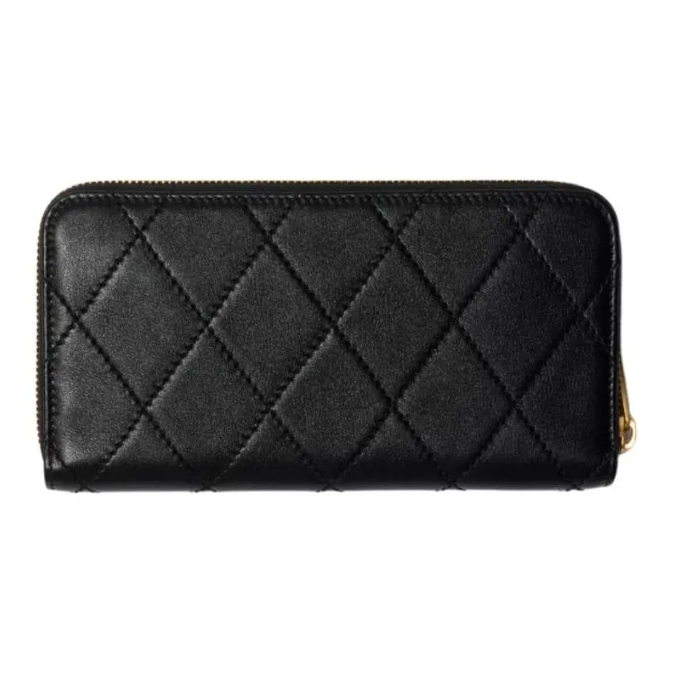 Burberry Calfskin Wallet Women's Black-1
