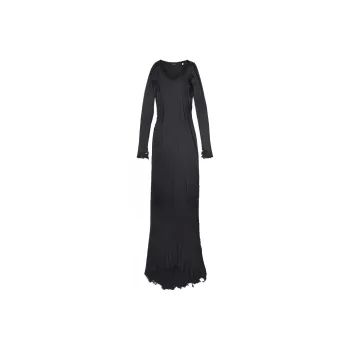Balenciaga Long Sleeve Lingery Maxi Dress 'Washed Black'