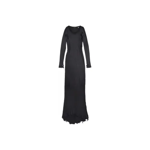 Balenciaga Long Sleeve Lingery Maxi Dress 'Washed Black'