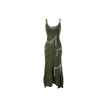 PAZZO Slip Dress Women's Olive Green