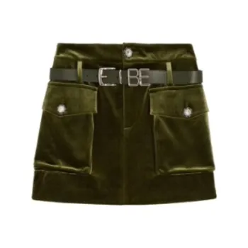 Bebe Casual Short Skirts Women's Army Green