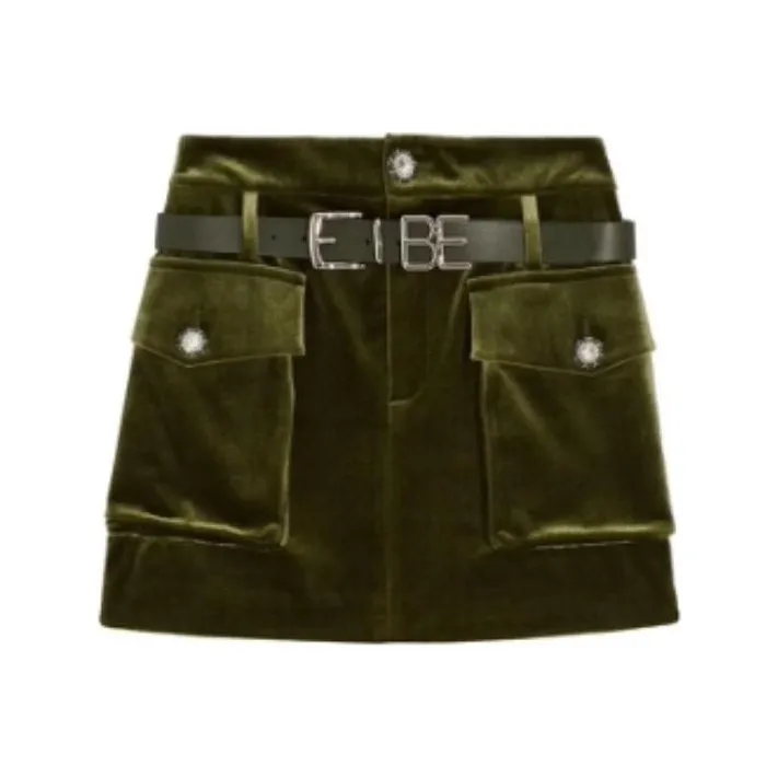 Bebe Casual Short Skirts Women's Army Green-0