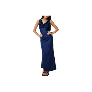 PRINCESS POLLY SOPRANO PLUNGE MAXI DRESS Sleeveless Dress Women's NAVY/Marine Blue