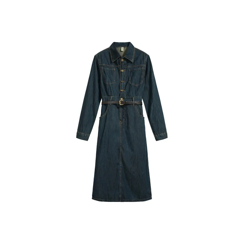 PLANE DRIFT Long Sleeved Dresses Women's Blue Long-0