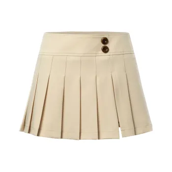 PUKI Casual Short Skirts Women's Light Yellow
