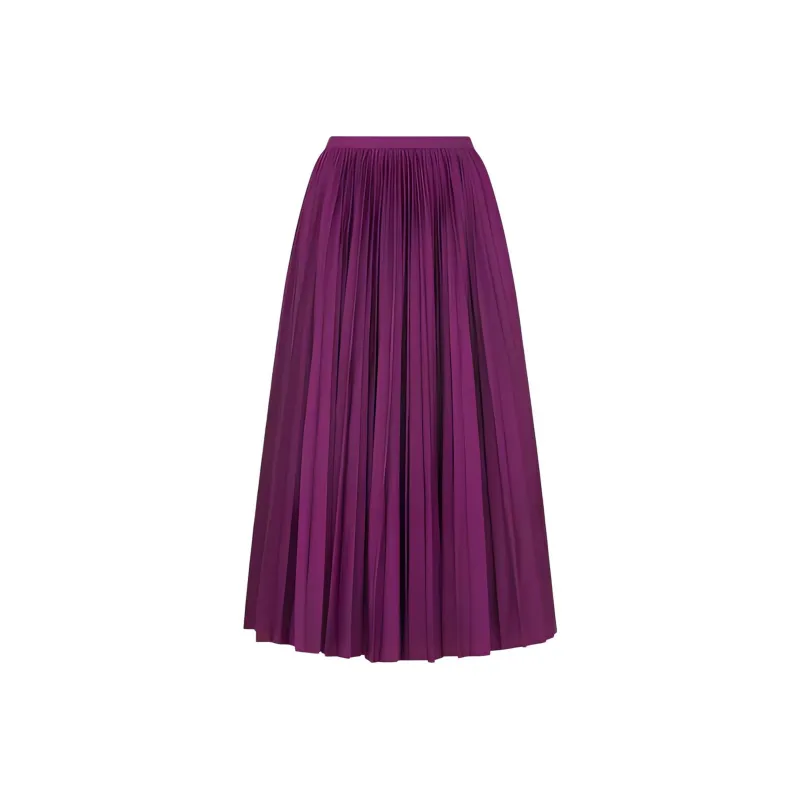 DIOR Mid Length Pleated Skirt Casual Long Skirts Women's Purple-0