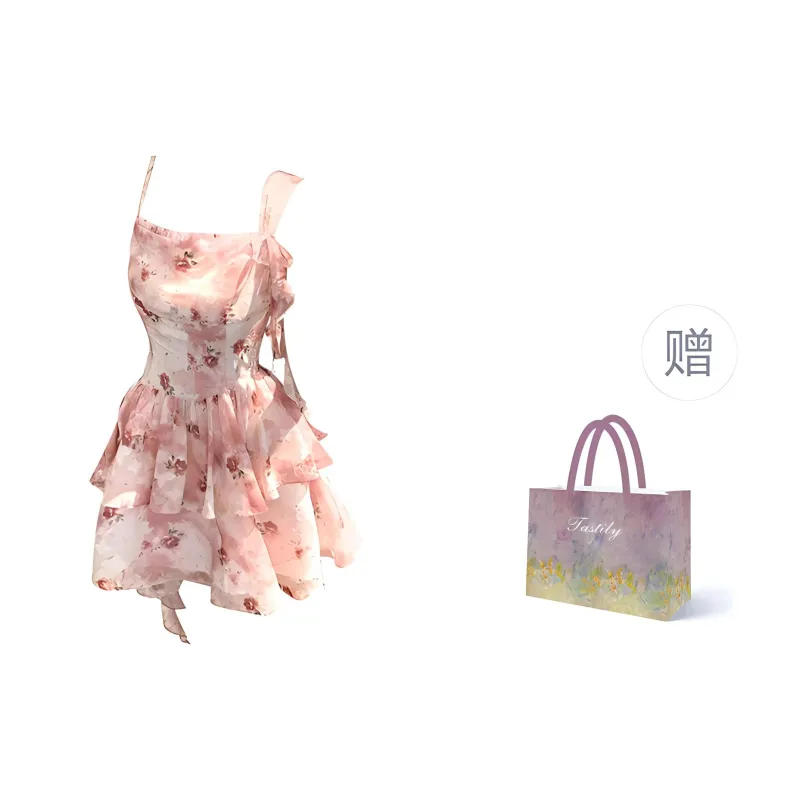 TASTILY Slip Dresses Women's Pink-9