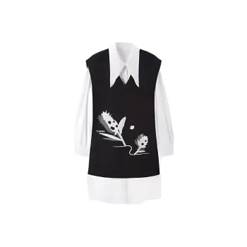 EICHITOO Long Sleeved Dress Women's Black Trim