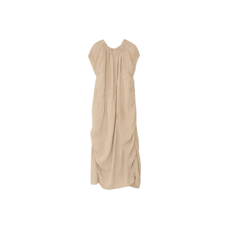 Lauren Manoogian SS25 SHIRRED DRESS Short Sleeved Dress Women's NATURAL/Natural-0