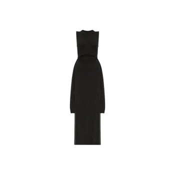 BALMAIN Cut Out Detailed Ribbed Maxi Dress