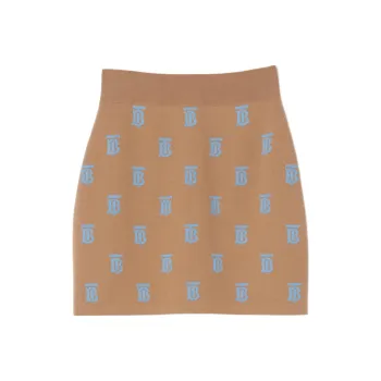 Burberry SS23 Monogram Printed Elasticated Waistband Mini Skirt
