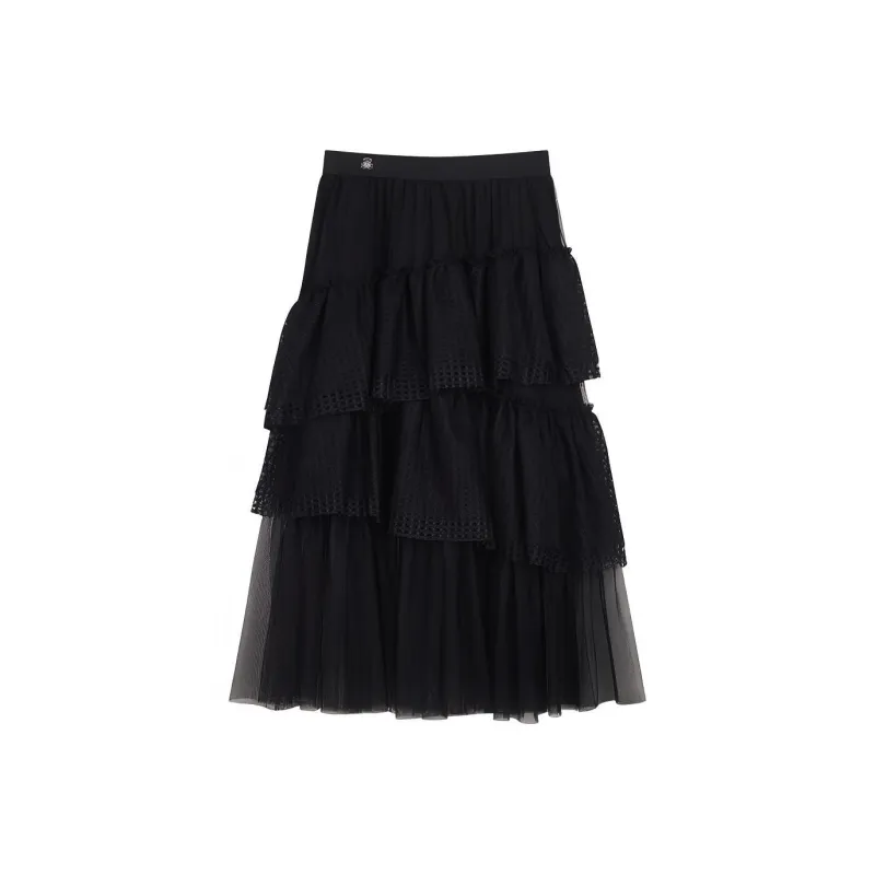 Teenie Weenie Casual Long Skirts Women's Black-0