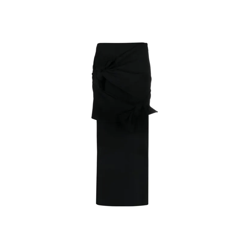 MSGM Knot Detailed Side Slit Skirt-0