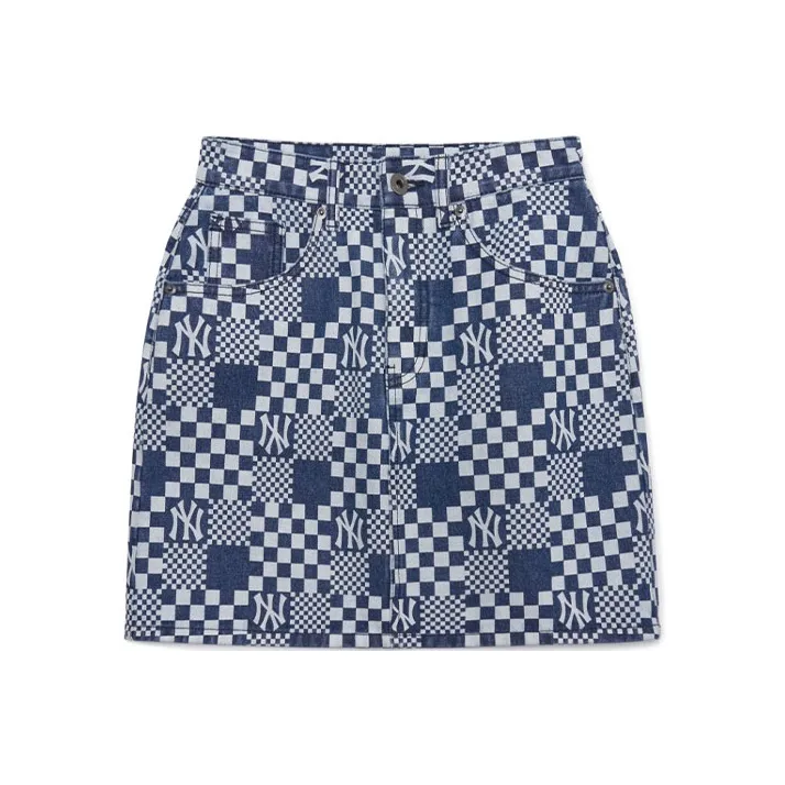 MLB New York Yankees Denim Short Skirts Women's Blue-0