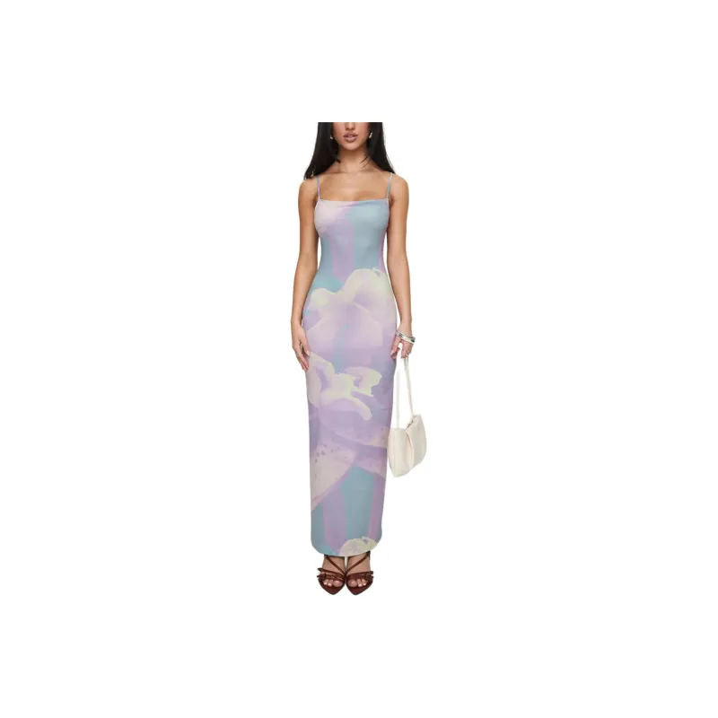 PRINCESS POLLY NORILA MAXI DRESSSLINKY ORCHID PETALS Slip Dress Women's LILAC/Light Purple-0