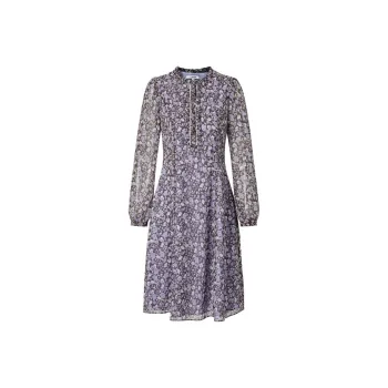 JZ. ANNAKRO Long Sleeved Dresses Women's Floral Coffee