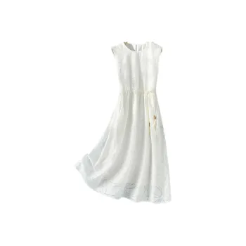 IHIMI Sleeveless Dress Women's White