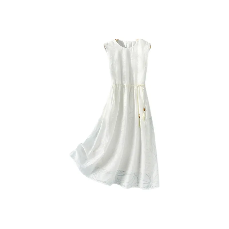 IHIMI Sleeveless Dress Women's White-0
