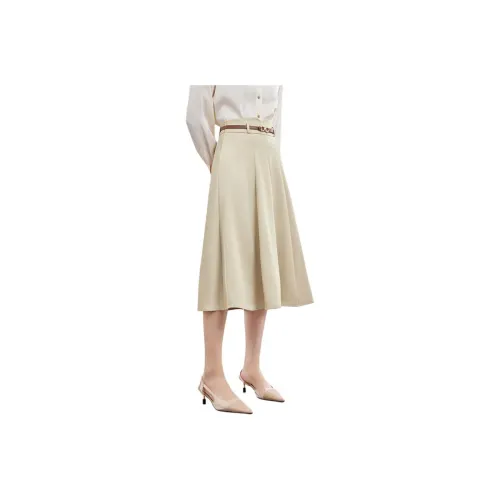 SENTUBILA Casual Long Skirts Women's Champagne