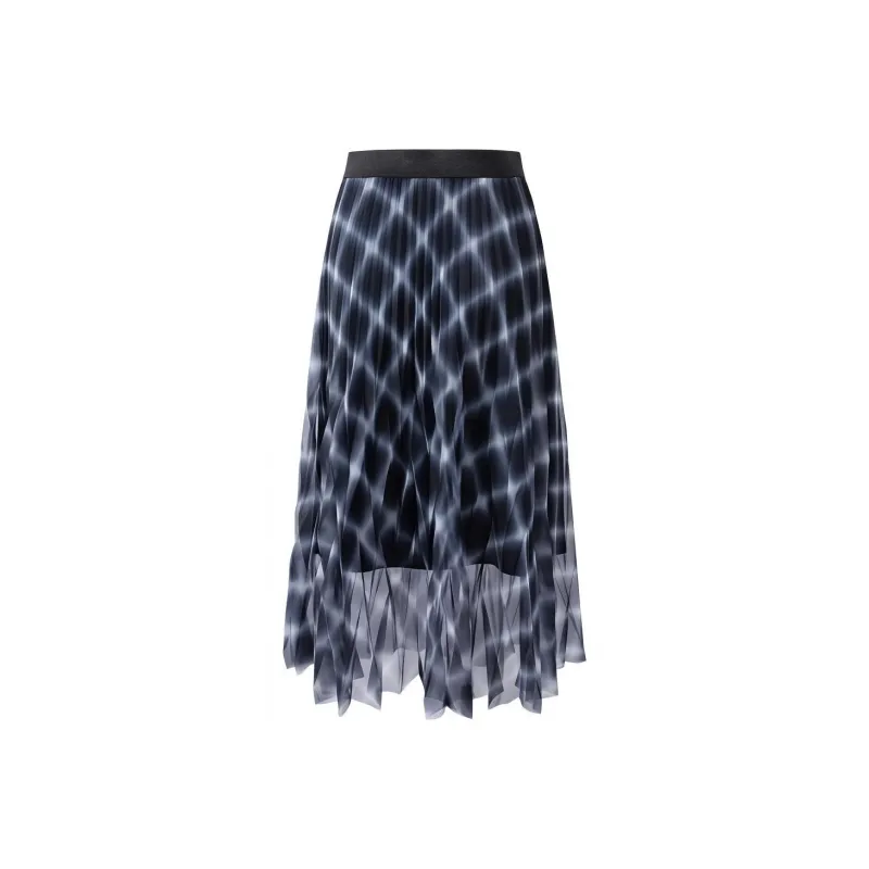 JZ. ANNAKRO Casual Long Skirts Women's Floral Dark Blue-0