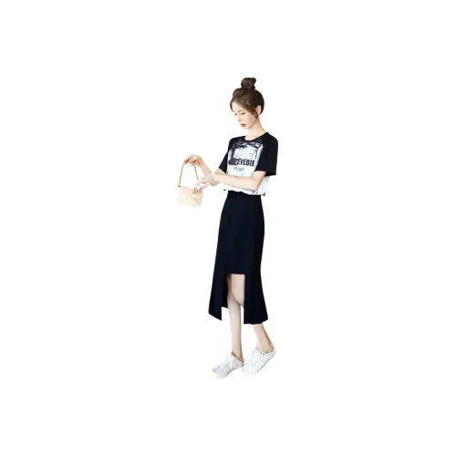 Cypress House Skirt Set Women's White & Black+Black Skirt