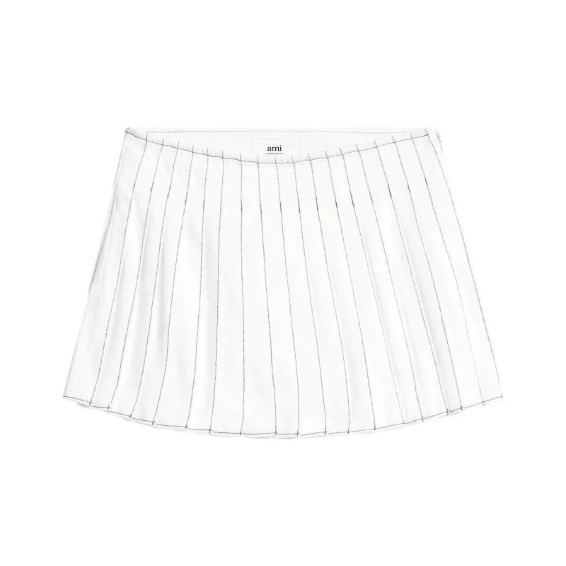 AMI Paris High-waisted Pleated Mini Skirt-0
