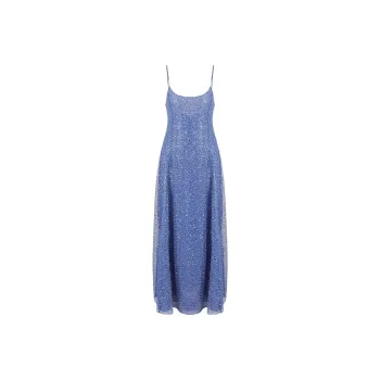 EMPORIO ARMANI Sequin Embellished Spaghetti Straps Maxi Dress