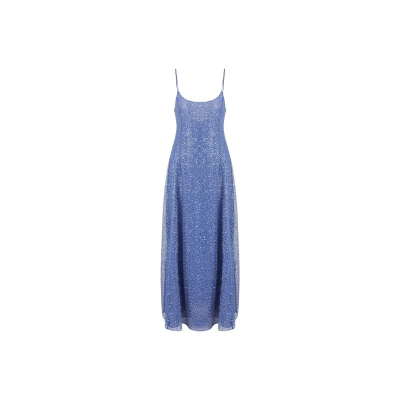 EMPORIO ARMANI Sequin Embellished Spaghetti Straps Maxi Dress-0