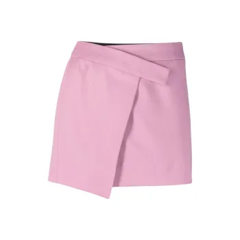 The Attico Cloe Slit-Detailed Wrapped Mini Skirt