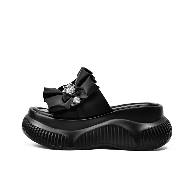 KMD Metal Rhinestone Quiet Slide Slippers Women's-0