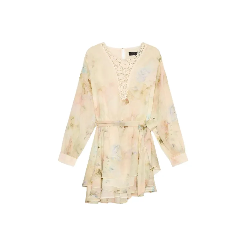 ZARA Long Sleeved Dress Women's Multicolor-0
