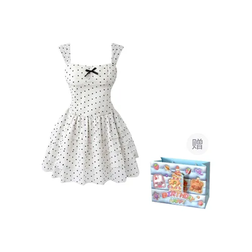 REMOULD Sleeveless Dress Women's Polka Dot Backless Puffy Skirt