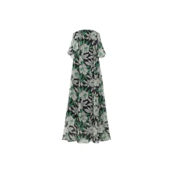 LOEWE Floral Printed Off Shoulder Dress