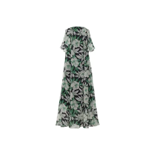 LOEWE Floral Printed Off Shoulder Dress
