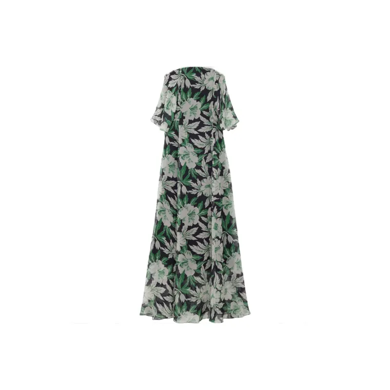 LOEWE Floral Printed Off Shoulder Dress-0