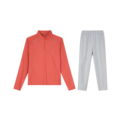 Tectop Casual Suit Women's Two-Piece Set Burnt Sugar Orange/Silver Gray